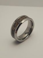 Brown textured tungsten steel ring - Image 3