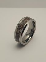 Brown textured tungsten steel ring - Image 5