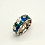 Blue green opal set ring - Image 2