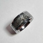 Dark meteorite style textured tungsten steel ring - Image 2