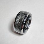 Dark meteorite style textured tungsten steel ring - Image 5