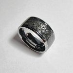 Dark meteorite style textured tungsten steel ring - Image 7