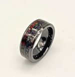 Two tone textured tungsten steel ring - Image 5
