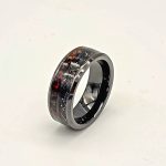 Two tone textured tungsten steel ring - Image 3