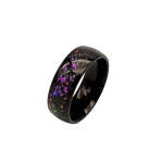 Purple pearlescent black resin ring