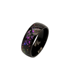 Purple pearlescent black resin ring