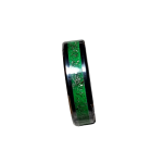 Black ceramic ring with green veining