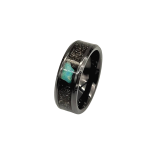 Black textured wide ring band