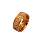 Warm orange resin inlaid ring