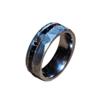 Black multi faceted tungsten steel ring