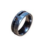 Black multi faceted tungsten steel ring