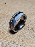 Black multi faceted tungsten steel ring - Image 4